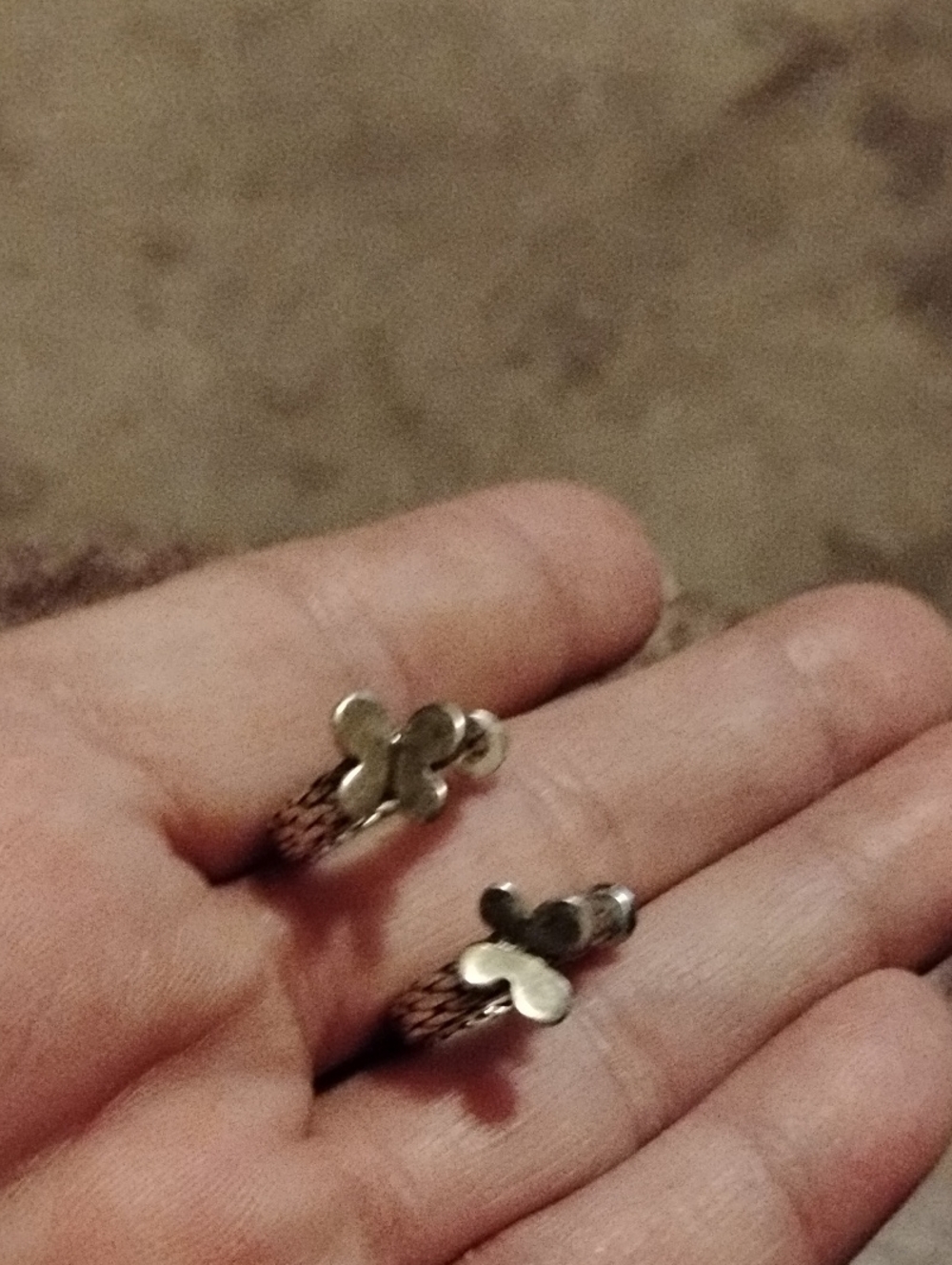 Silver Tone Butterfly Open Earrings